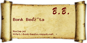 Bonk Beáta névjegykártya