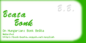 beata bonk business card